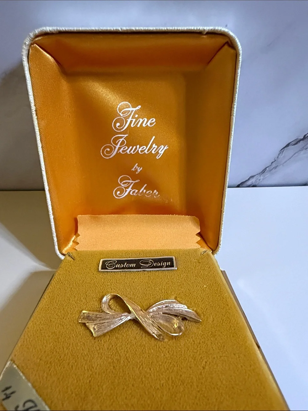 14K Gold Bow Brooch - Custom Design